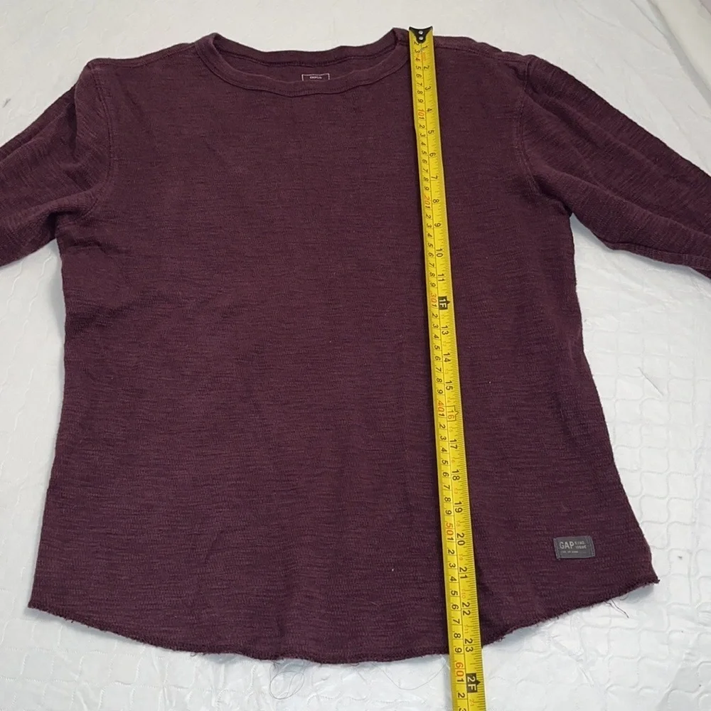 Gap plum crew neck waffle knit thermal long sleeve shirt XL